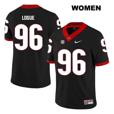 Women's Georgia Bulldogs NCAA #96 Zion Logue Nike Stitched Black Legend Authentic College Football Jersey CUH1154ZX